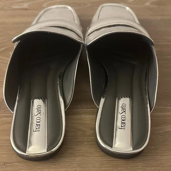 Franco Sarto Women's Metallic Silver Mules - Picture 3 of 6